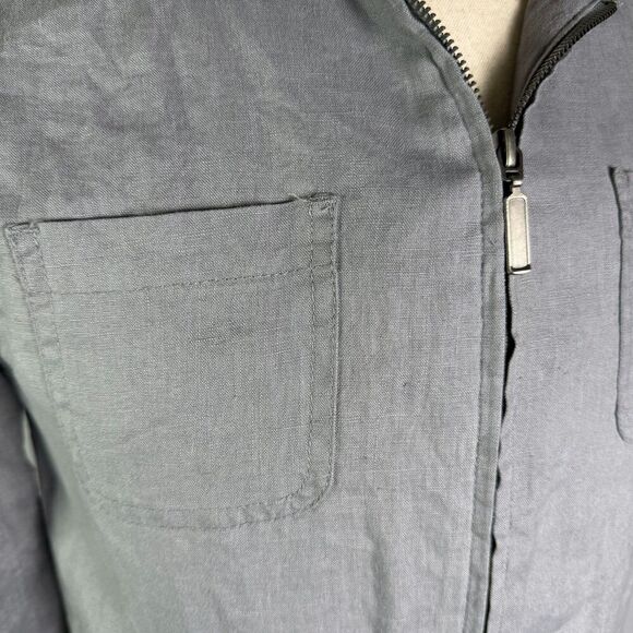 Saint Tropez West 100% Linen Jacket, Gray Drawstring, Sz Small, Excellent 2/$50 - Picture 5 of 15